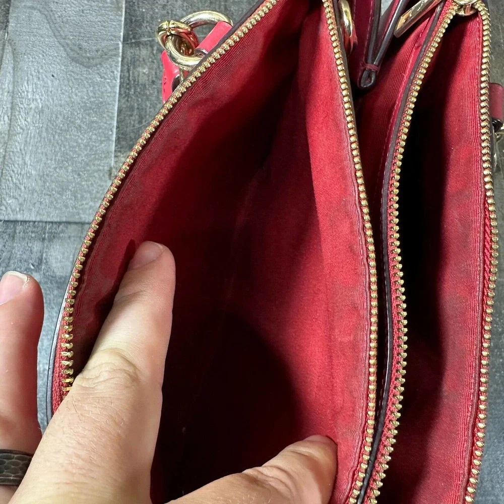 COACH BROOKE‎ CARRYALL IN SIGNATURE CANVAS (F26139) Brown True Red